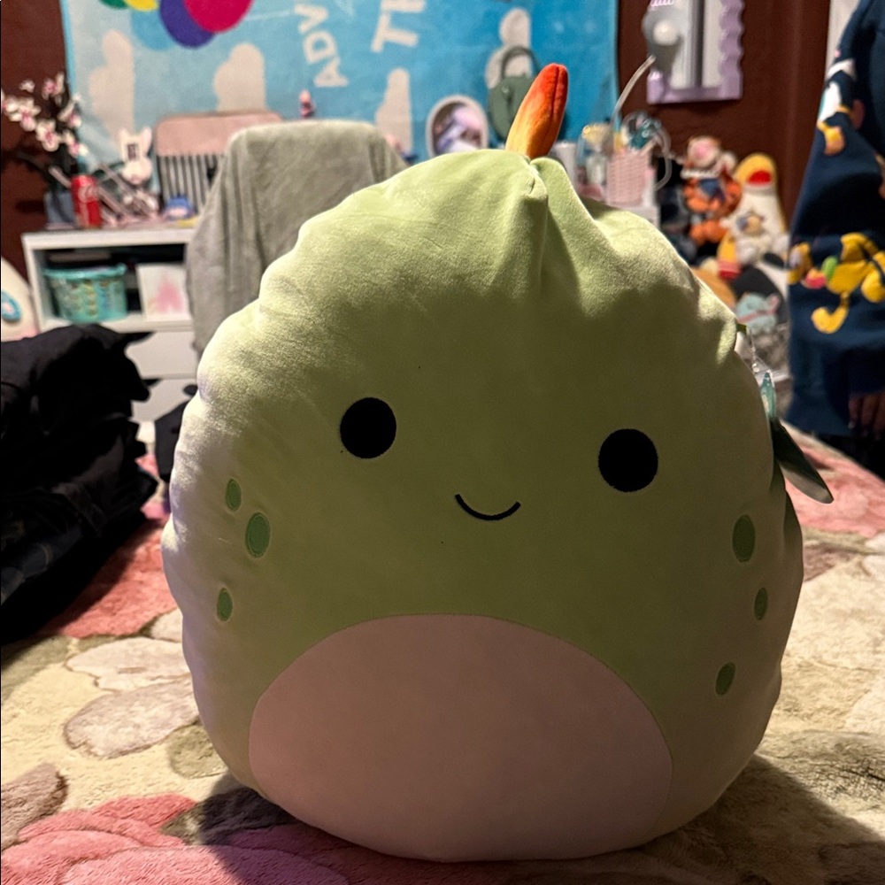 Squishmallows Green and White Plush Toy